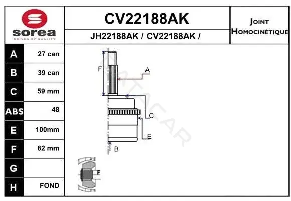 Шрус EAI CV22188AK