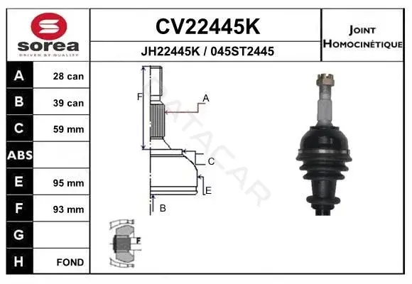 Шрус EAI CV22445K