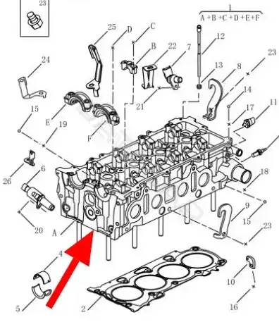Головка блока цилиндров GEELY 1016052492