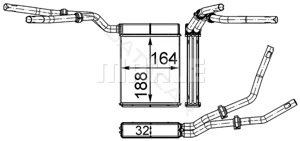 Радиатор печки KNECHT/MAHLE AH199000S