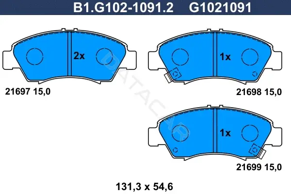 Тормозные колодки GALFER B1.G102-1091.2