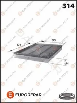 Воздушный фильтр EUROREPAR E147024