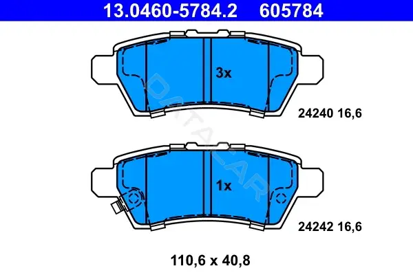 Тормозные колодки ATE 13.0460-5784.2