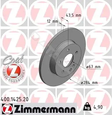 Тормозные диски ZIMMERMANN 400.1425.20