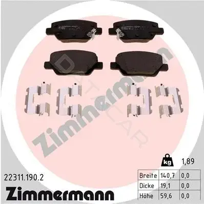 Тормозные колодки ZIMMERMANN 22311.190.2
