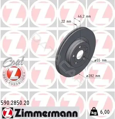 Тормозные диски ZIMMERMANN 590.2850.20