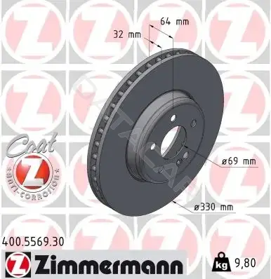 Тормозные диски ZIMMERMANN 400.5569.30