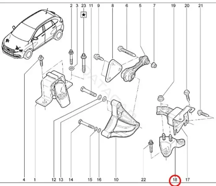 Кронштейн двигателя LADA 8450020020