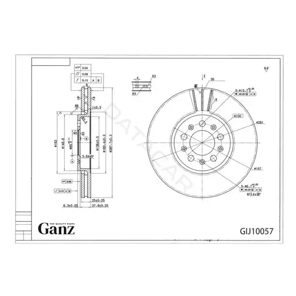 Тормозные диски GANZ GIJ10057