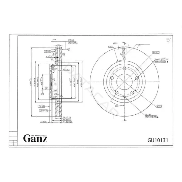 Тормозные диски GANZ GIJ10131