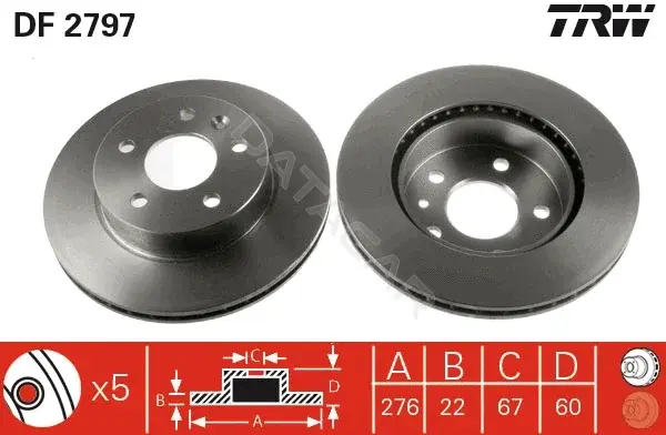 Тормозные диски TRW DF2797