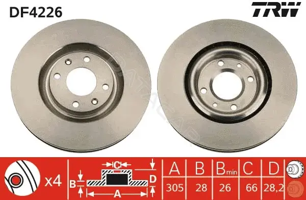 Тормозные диски TRW DF4226