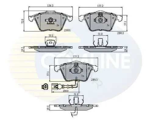Тормозные колодки COMLINE CBP11628