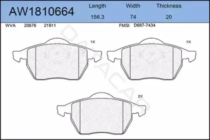 Тормозные колодки AYWIPARTS AW1810664
