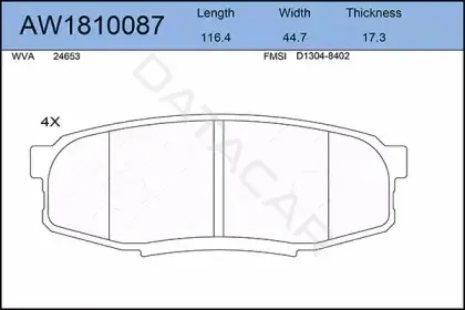 Тормозные колодки AYWIPARTS AW1810087