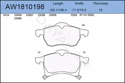 Тормозные колодки AYWIPARTS AW1810198