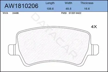 Тормозные колодки AYWIPARTS AW1810206
