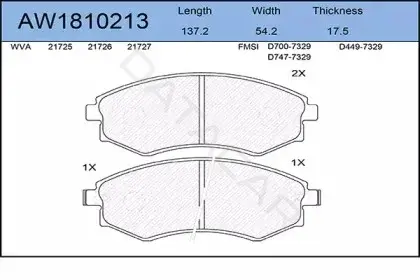 Тормозные колодки AYWIPARTS AW1810213
