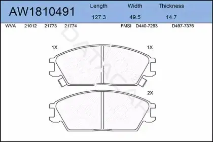 Тормозные колодки AYWIPARTS AW1810491