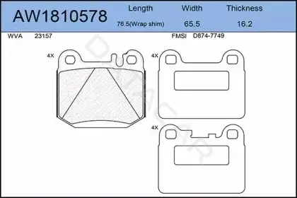 Тормозные колодки AYWIPARTS AW1810578