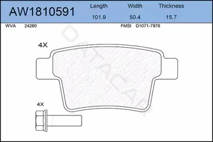Тормозные колодки AYWIPARTS AW1810591