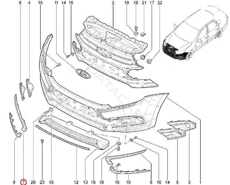 Накладка бампера LADA 8450100990
