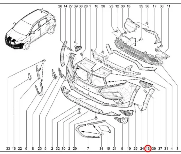Накладка бампера LADA 8450021532