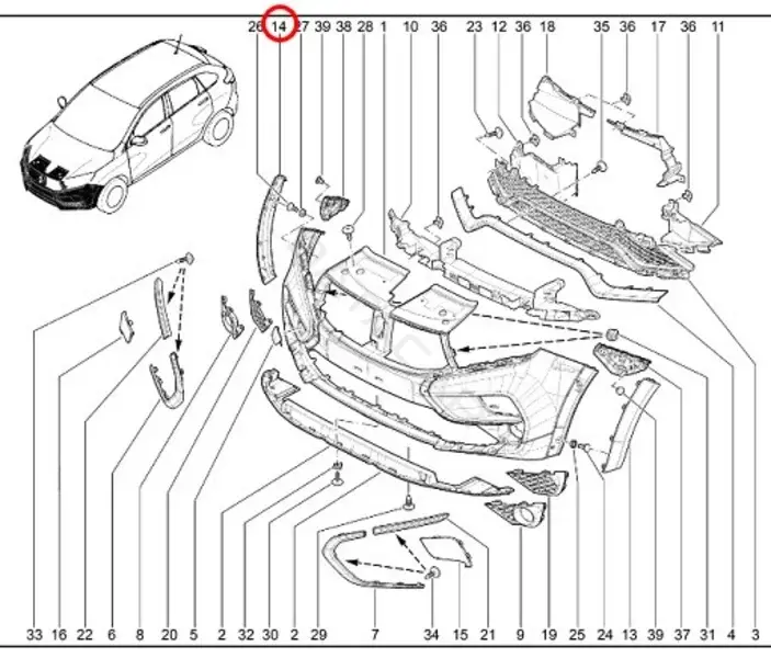 Накладка бампера LADA 8450021531