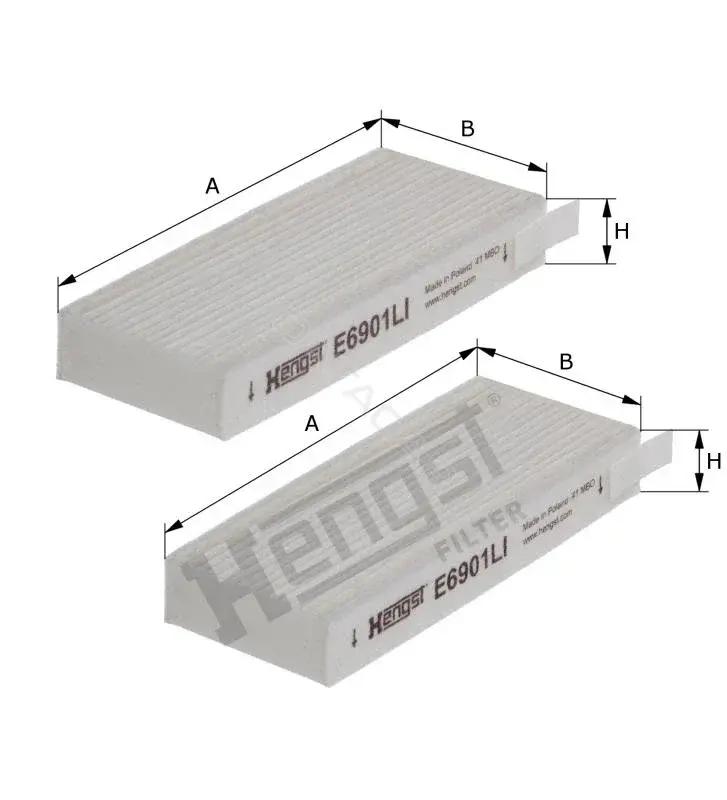 Фильтр салонный HENGST E6901LI-2