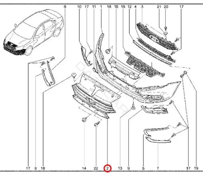 Накладка бампера LADA 8450008875