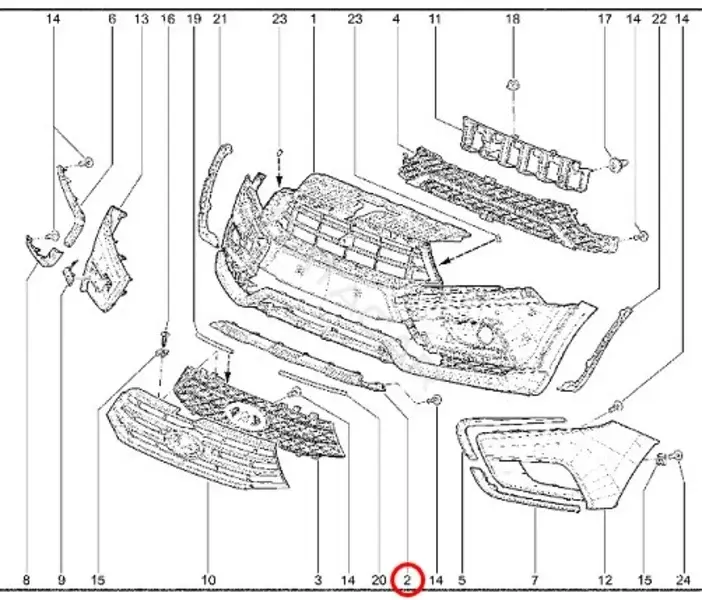 Накладка бампера LADA 8450031000