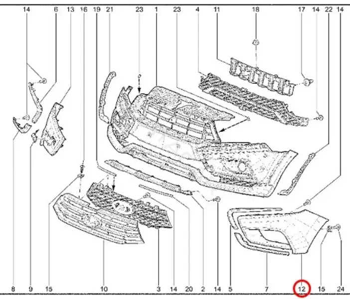 Накладка бампера LADA 8450031007