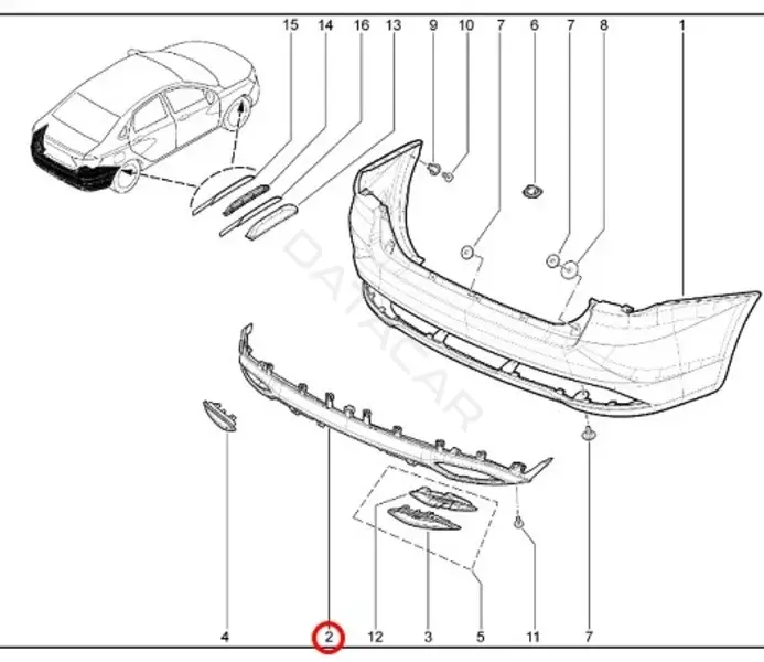 Накладка бампера LADA 8450040068