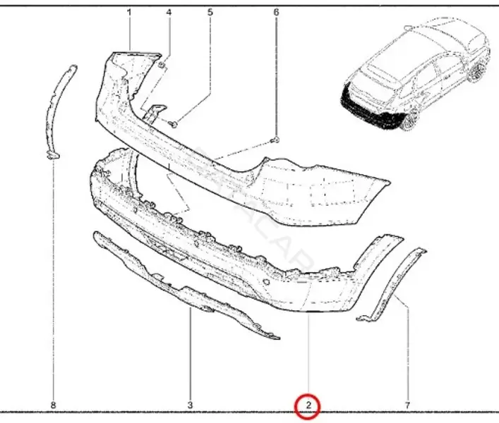 Накладка бампера LADA 8450031033