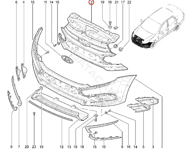 Накладка бампера LADA 8450100959