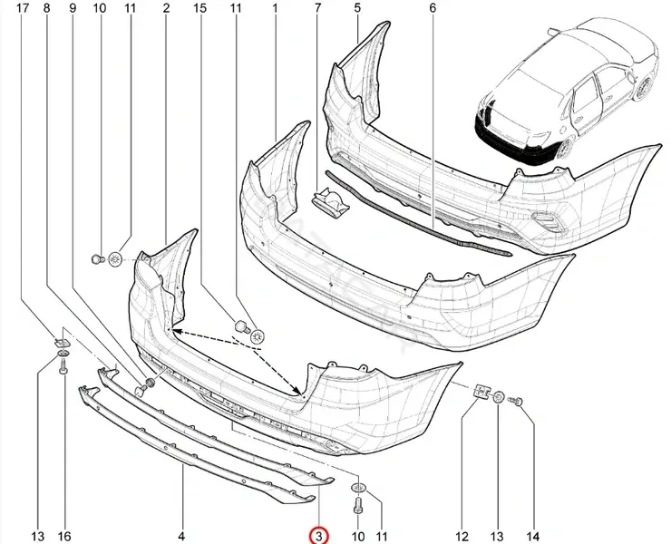 Накладка бампера LADA 8450100972
