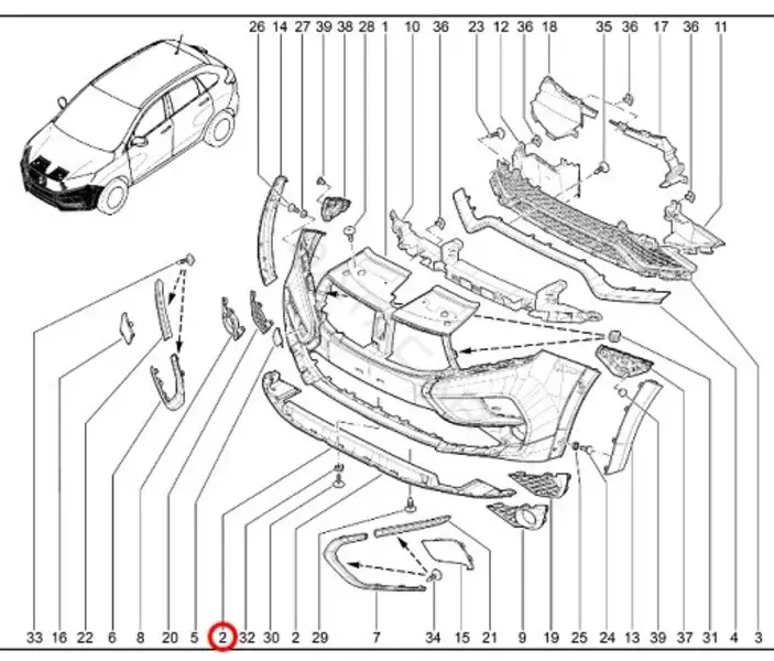 Юбка бампера LADA 8450021111