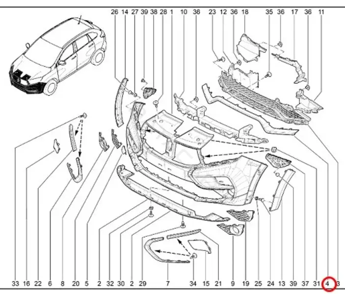 Накладка бампера LADA 8450022531