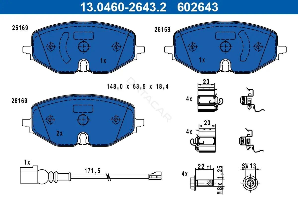 Тормозные колодки ATE 13.0460-2643.2