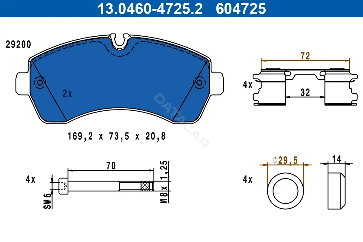 Тормозные колодки ATE 13.0460-4725.2
