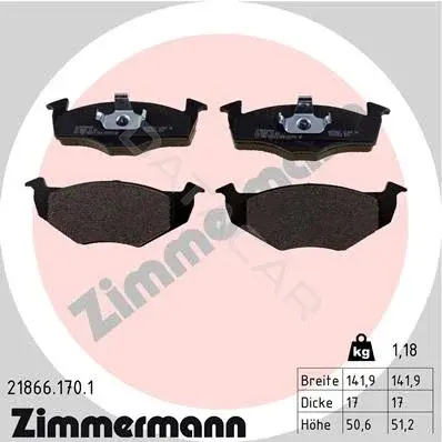 Тормозные колодки ZIMMERMANN 21866.170.1