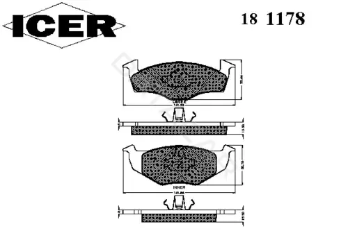 Тормозные колодки ICER 181178