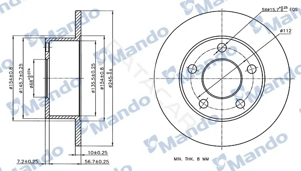 Тормозные диски MANDO MBC035324