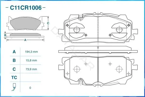 Тормозные колодки CWORKS C11CR1006
