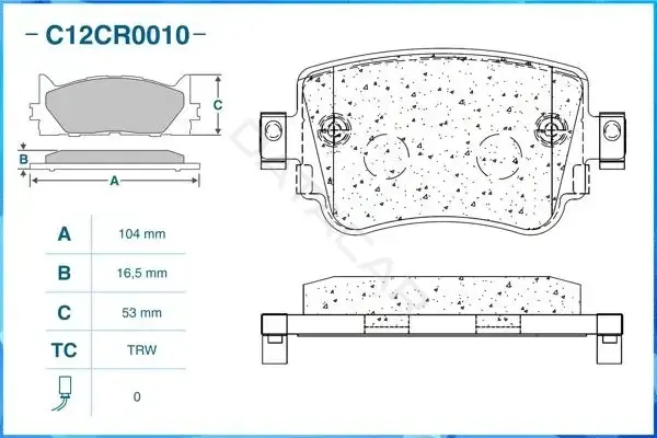Тормозные колодки CWORKS C12CR0010