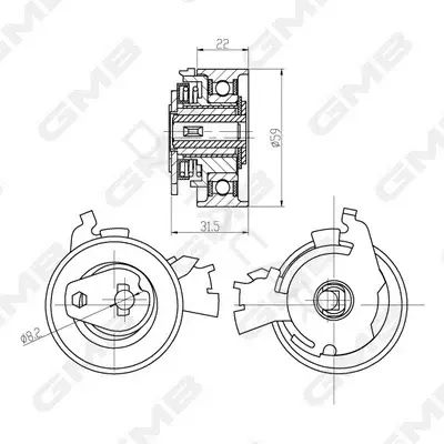 Натяжной ролик ГРМ GMB GTB0040