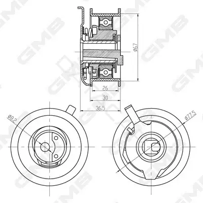 Натяжной ролик ГРМ GMB GTB0270