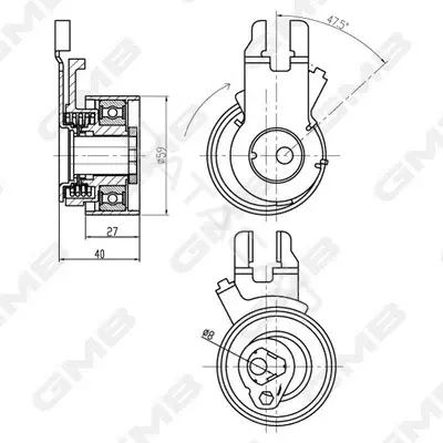 Натяжной ролик ГРМ GMB GTB0330