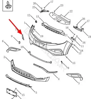 Накладка бампера GEELY 6010008800901