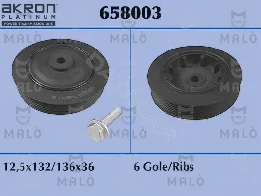 Шкив коленвала MALO 658003